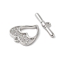 Brass Micro Pave Clear Cubic Zirconia Toggle Clasps, Heart