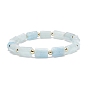 Bracelet extensible perlé de colonne de pierres précieuses naturelles pour les femmes