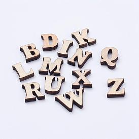 Cabochons de bois, mélange de lettres