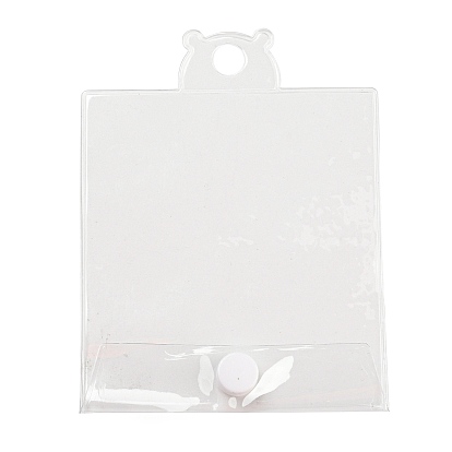 Transparent Plastic Button Bags, Resealable Packaging Bags, Rectangle