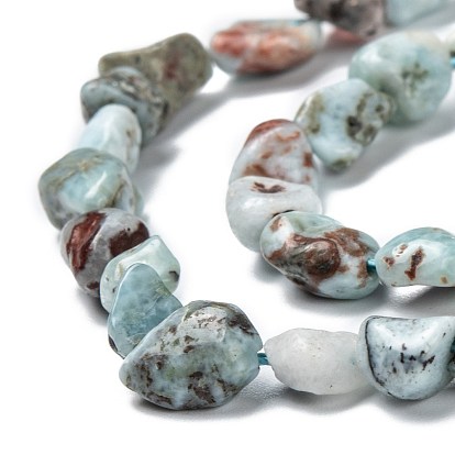 Natural Larimar Beads Strands, Nuggets, Tumbled Stone