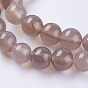 Natural Agate Beads Strands, Green Onyx, Round, 10mm, Hole: 1mm, about 38pcs/strand, 15.75 inch