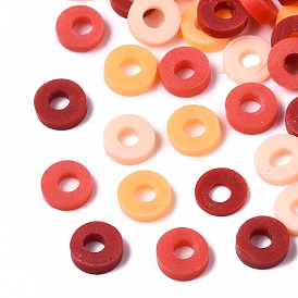 Handmade Polymer Clay Beads, Heishi Beads, Disc/Flat Round