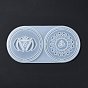 Meditation Yoga Pendants Cup Mat Silicone Molds, Resin Casting Molds, for UV Resin & Epoxy Resin Craft Making, Flat Round, Chakra Theme