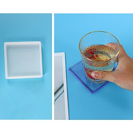 DIY Squre Coaster Silicone Molds, Resin Casting Molds, For UV Resin, Epoxy Resin Jewelry Making