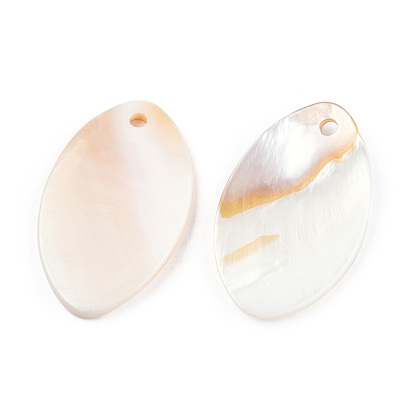 Natural Freshwater Shell Pendants, Oval Charm