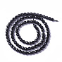 Brins de perles d'onyx noir naturel, teint et chauffé, facette, ronde