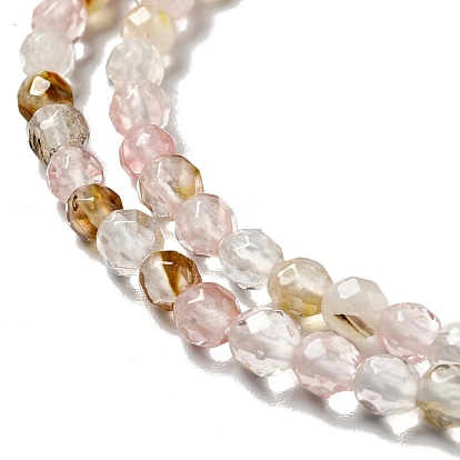 Cherry Quartz Glass Beads Strands, Round, Faceted