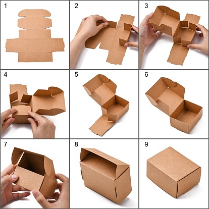 Подарочная коробка для крафт-бумаги, транспортировочные коробки, складные коробки, квадратный