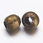 Tibetan Style Brass Spacer Beads, Seamless, Round