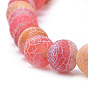 Natural Weathered Agate Beads Strands, Frosted, Dyed, Round
