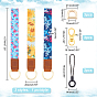 BENECREAT Printed Polyester Ribbon Wristlet Keychain, with Alloy Key Ring & Swivel Lobster Claw Clasps & D-Ring Shackles Clasps, Platic & Polyester Cell Phone Hang Strap Lanyard