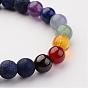 Natural Gemstone Beads Stretch Bracelets, Round