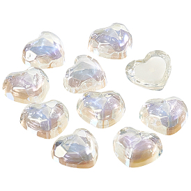 BENECREAT ABS Plastic Imitation Pearl Beads, Half Drilled, Heart
