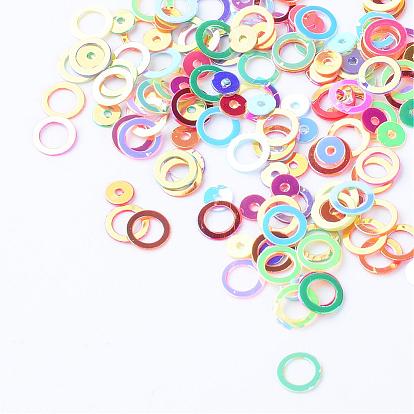 Accessoires ornement de perles de paillette disque en plastique, perles de paillettes, donut