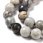 Natural Polychrome Jasper/Picasso Stone/Picasso Jasper Beads Strands, Faceted(128 Facets), Round
