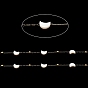 Cadenas de eslabones de concha natural estrella/cruz/luna, con 304 cadenas satélite de acero inoxidable, soldada, con carrete
