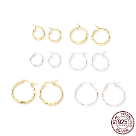 925 boucles d'oreille en argent sterling, grosses petites boucles d'oreilles créoles huggie pour femmes