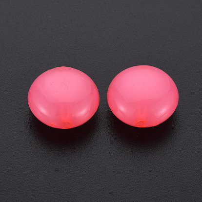 Imitation Jelly Acrylic Beads, Flat Round