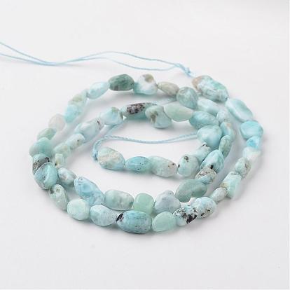 Natural Larimar Bead Strands, Chip, 6~12x5~8x4~6mm, Hole: 1mm, about 15.7 inch