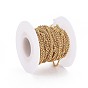 Soldered Brass Rolo Chains, Belcher Chain, Long-Lasting Plated, Real 18K Gold Plated, with Spool