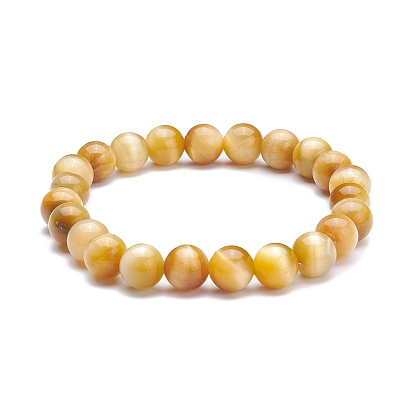 8.5mm Round Dyed Natural Tiger Eye Beads Stretch Bracelet for Girl Women