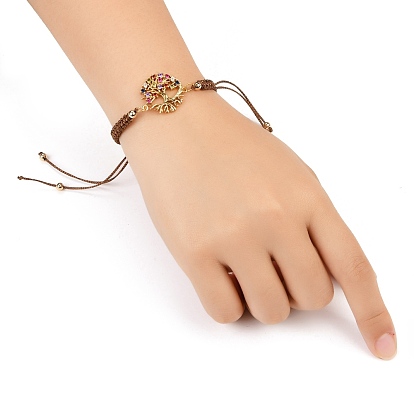 Adjustable Braided Polyester Cord Bracelet Making, with 304 Stainless Steel Open Jump Rings, Round Brass Beads