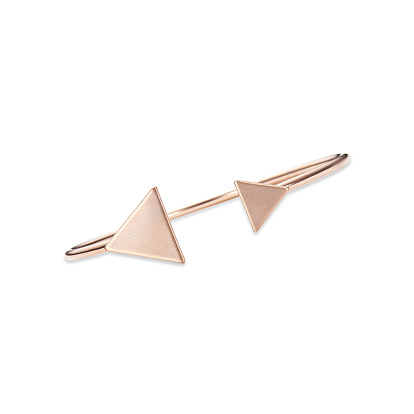 SHEGRACE Fantastic Brass Cuff Bangle, with Triangles, 190mm