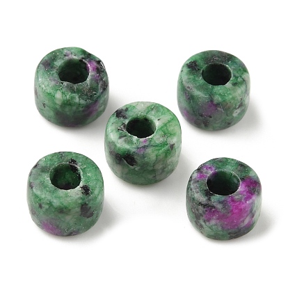 Natural Sesame Jasper/Kiwi Jasper Imitation Ruby in Zoisite Beads, Dyed, Column