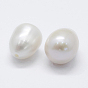 Natural Cultured Freshwater Pearl Beads, Half Drilled, Potato