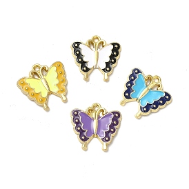 Alloy Enamel Pendants, Cadmium Free & Nickel Free & Lead Free, Golden, Butterfly Charm