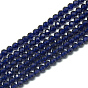 Synthetic Blue Spinel Beads Strands, Faceted, Round