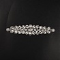 Glass Crystal AB Rhinestone Applique, with Brass Sttings, for Bridal Belt, Wedding Dress Decoration, Leaf