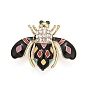 Bee Enamel Pin with Rhinestone, Insect Alloy Badge for Backpack Clothes, Golden