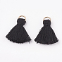 Polycotton(Polyester Cotton) Tassel Pendant Decorations, with Iron Findings