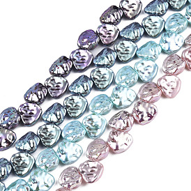 Perles en plastique imitation abs, de couleur plaquée ab , nuggets