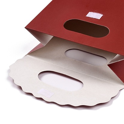 Bolsas de regalo con tapa de papel rectangular, con mango y palabra, bolsas de compra