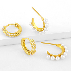 Baroque Pearl Earrings - Vintage C-shaped Pearl Earrings, Simple and Fashionable.