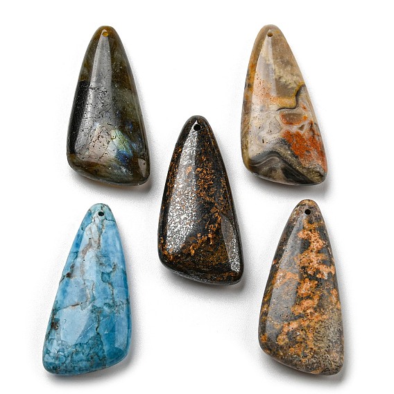 Colgantes de piedras preciosas naturales mezclados, triángulo