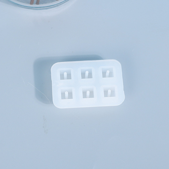 Molde de silicona de grado alimenticio con cuentas de cubo diy, moldes de resina, para la fabricación de joyas de resina uv y resina epoxi, 6 cavidades