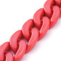 Handmade Opaque Acrylic Curb Chains, Twisted Chain, Oval, for Jewelry Making
