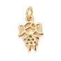 Eco-Friendly Brass Micro Pave Cubic Zirconia Pendants, with Jump Ring, Long-Lasting Plated, Lead Free & Cadmium Free, Girl