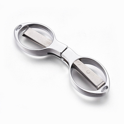 Ciseaux de poche en acier inoxydable, lunettes pliantes en forme de ciseaux de pêche