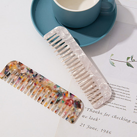 Marble Texture Acetate Wide Tooth Comb - Anti-static Adult Comb