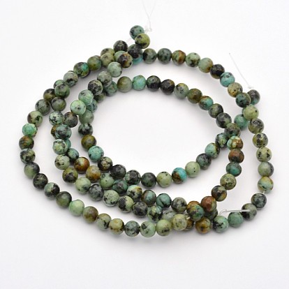 Natural African Turquoise(Jasper) Round Beads Strands