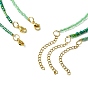 3pcs 3 colliers à pendentif en alliage d'émail de style sertis de chaînes de perles de graines de verre, trèfle et bouteille