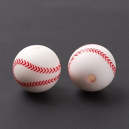 Toutes sortes de balles de sport perles de silicone, perles à mâcher pour les jouets de dentition, Diy soins infirmiers colliers faisant, ronde