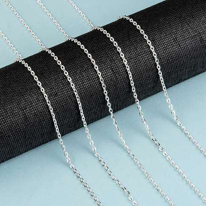 Chaînes de câble de fer, non soudée, avec bobine, Ovale Plat, populaire pour la fabrication de bijoux, importante décoration, environ 328.08 pieds (100 m)/rouleau
