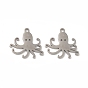 Placage ionique (ip) 304 pendentifs en acier inoxydable, charme de pieuvre