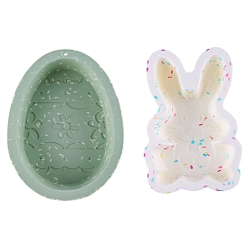 Easter Themed Tray Molds, Silicone Molds, Resin Casting Molds, For UV Resin, Epoxy Resin Craft Making, Egg/Rabbit Pattern
